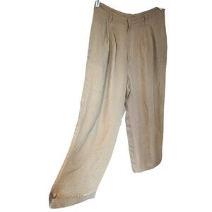 100% Silk Sz 10 Wide Leg Linda Allard Ellen Tracy Pants Pockets Old Money Lined